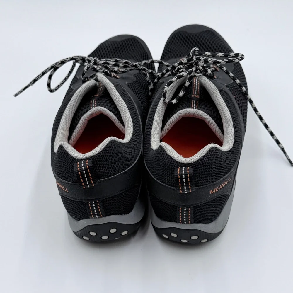 Merrell Mens J289763C Hiking Shoes Black Grey Orange Mesh Trail Sneakers Size 15